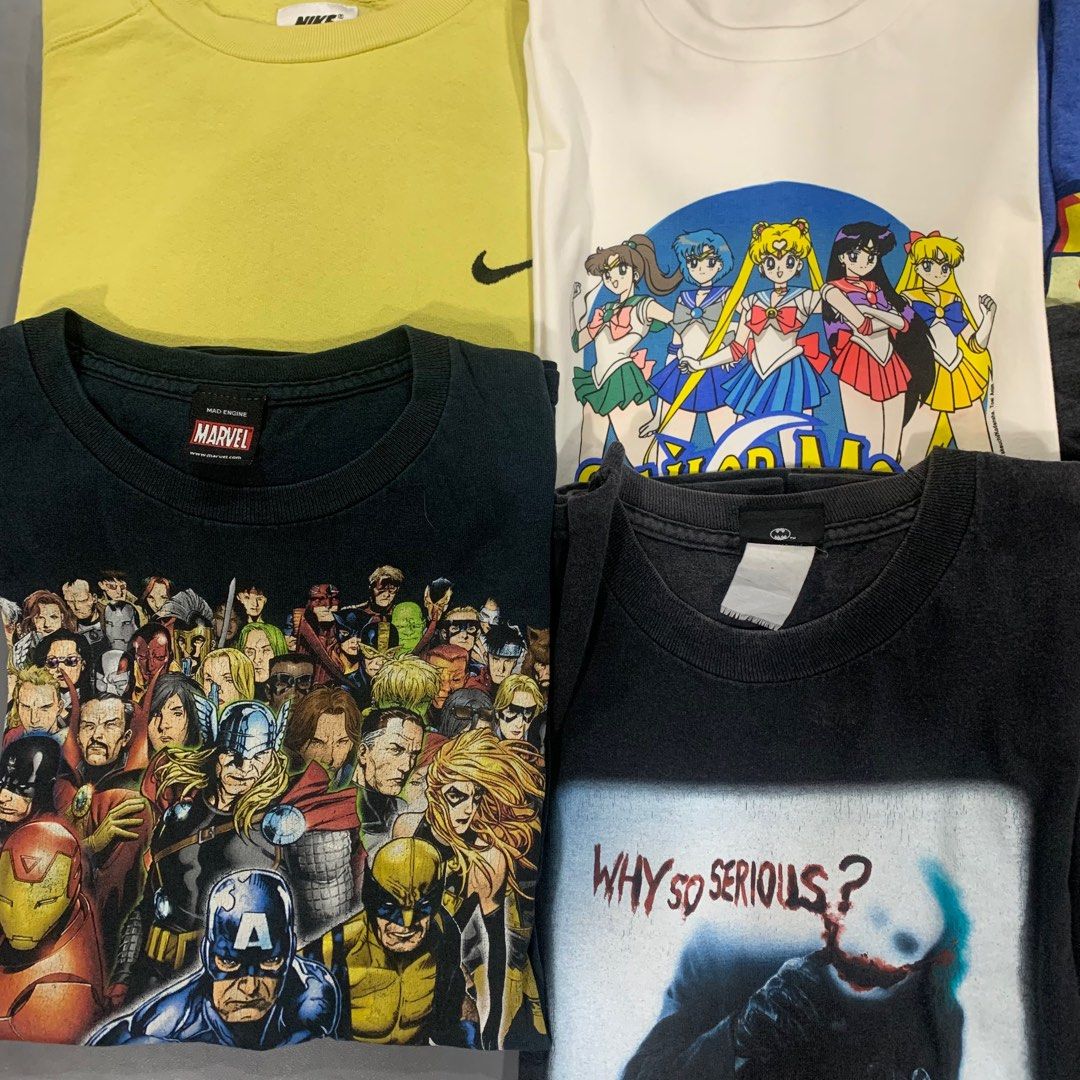 Vintage 90s 00s 10s Nike Marvel Mad Engine Batman Joker The Dark Knight  Sailor Moon Not Kaos Nascar Band