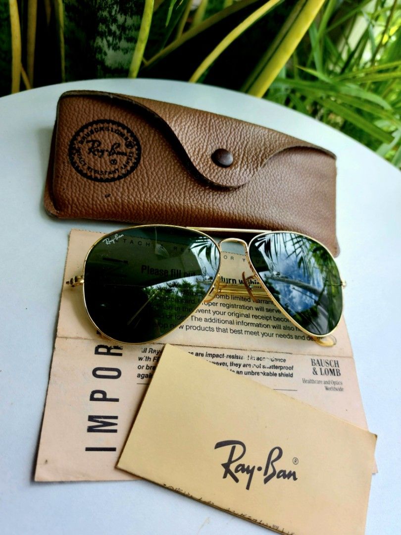 Vintage B&L rayban aviator in g15 lenses, Men's Fashion, Watches &  Accessories, Sunglasses & Eyewear on Carousell