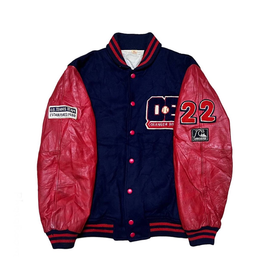 Vintage Leather Varsity Jacket, Men's Fashion, Coats, Jackets and