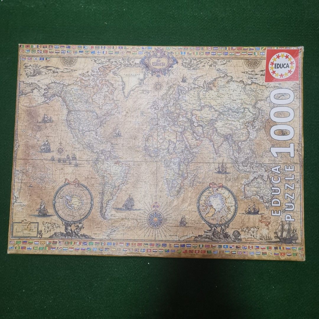Antique World Map Jigsaw Puzzle 1000 pieces Educa Ravensburger, Hobbies
