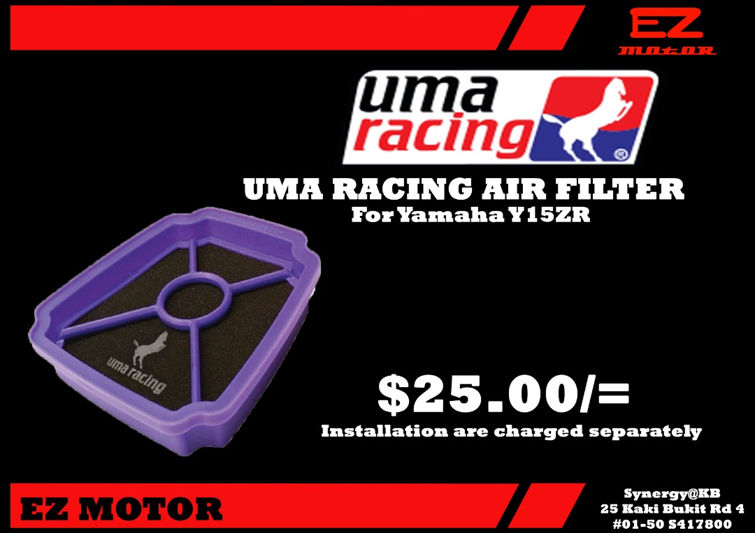 Y15ZR Uma Racing Air Filter Dual Kit, Motorcycles, Motorcycle Accessories on Carousell