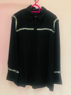 Authentic ZARA  Blouse ( CONTRAST TEXTURED )