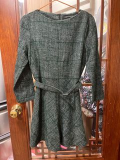 Zara 摩納哥 tweed 連身裙配腰帶 尺寸 S64218456484610110