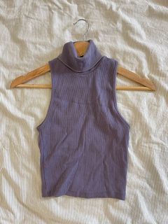 Zara Ribbed Turtleneck Cropped Top