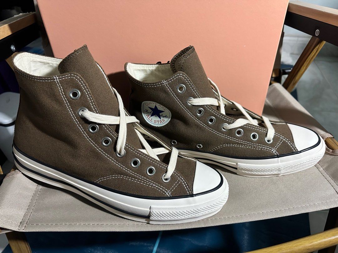 100NEW&REAL CONVERSE ADDICT CHUCK TAYLOR CANVAS HI BROWN US8.5, 男