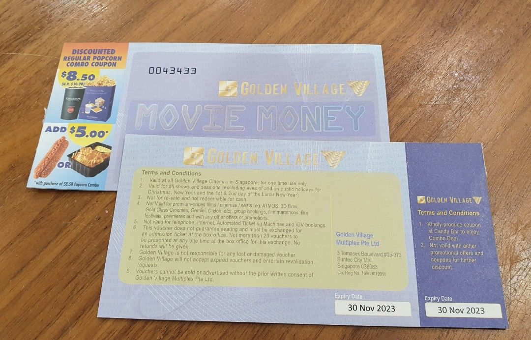 16 GV Movie Vouchers, Tickets & Vouchers, Vouchers on Carousell