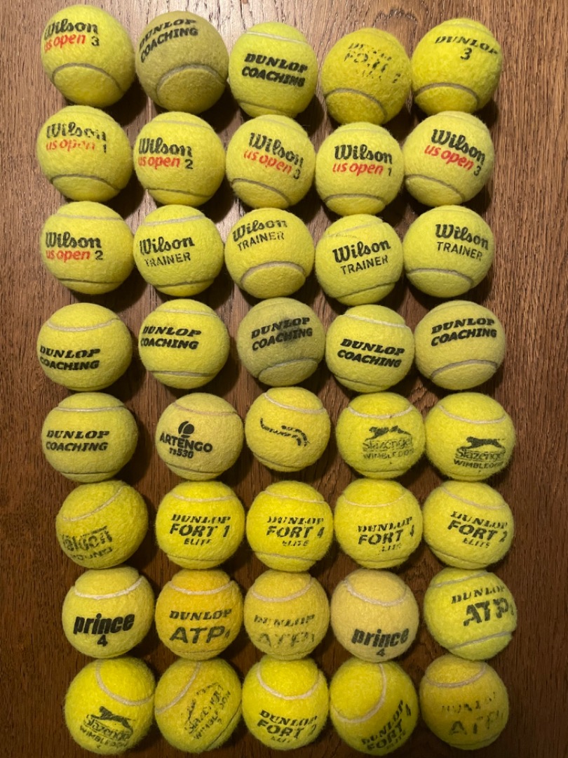 40 well used tennis balls for 15 SGD, Sports Equipment, Sports & Games