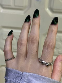 黑寶石融岩皺摺開口戒 戒指💍