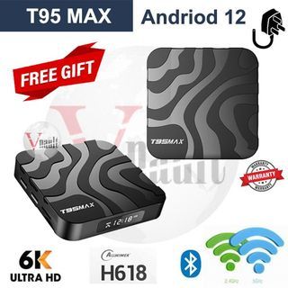 🔔 🔔 6K Android 12 Box T95Max Allwinner H618 4G 32G WIFI 2.4G/5G and Bluetooth