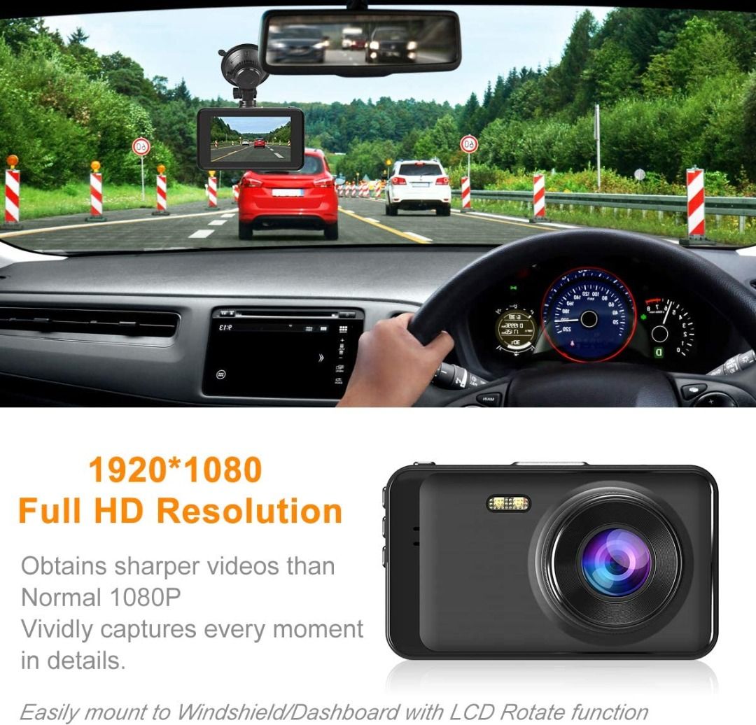 Ssontong Dash Cam Front and Rear WiFi/APP Control 64G SD Card 2.5K QHD  Night Cam