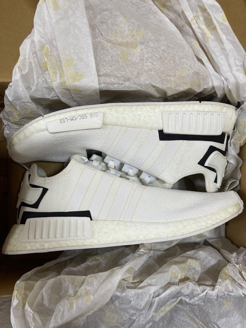 Adidas NMD R1 White Core Black US 9.5 UK9 Men s Fashion