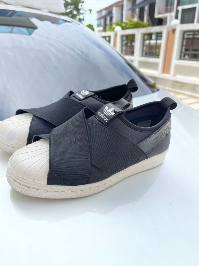 Harga adidas superstar slip on black discount