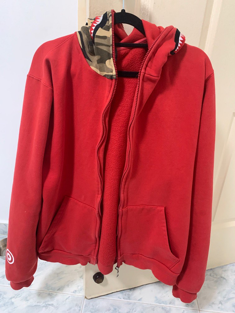 Red bape store hoodie