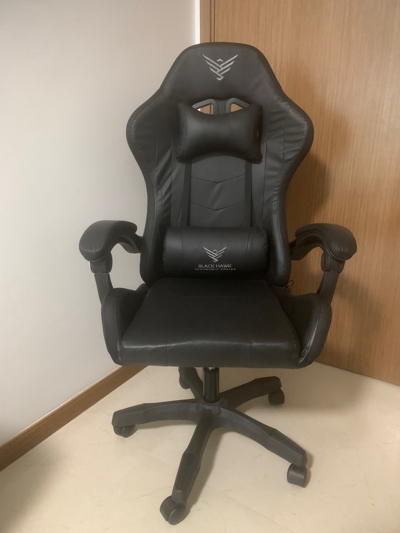 Blackhawk Ergonomic gaming chair with back massager, Furniture & Home