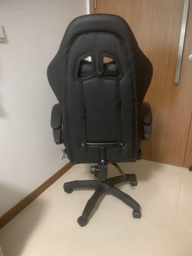 Blackhawk Ergonomic gaming chair with back massager, Furniture & Home