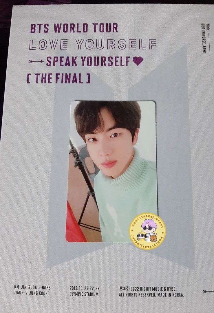 BTS LYSY THE FINAL DVD JIN PC, Hobbies & Toys, Memorabilia
