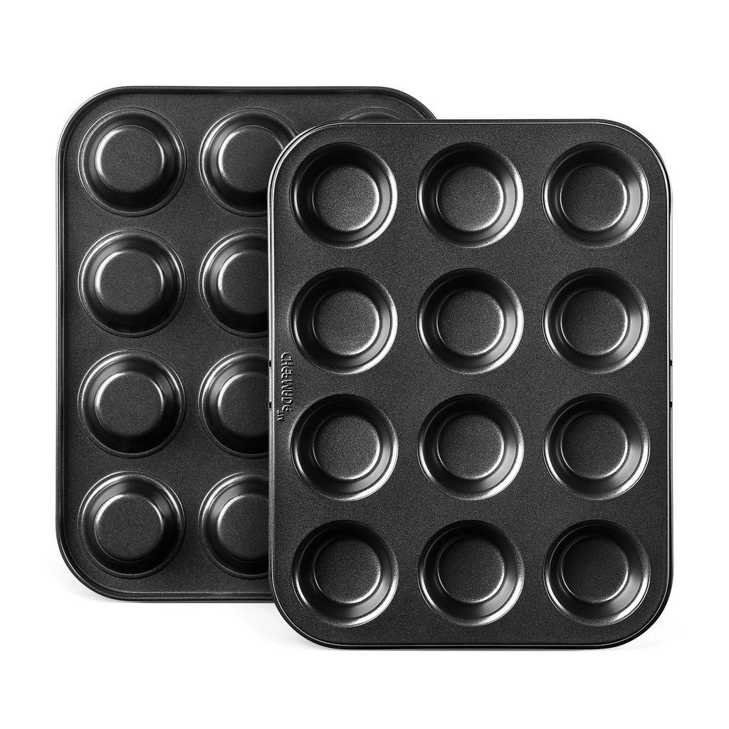 Nutrichef 24 Cup Muffin Pan-deluxe Nonstick Gray Coating Inside