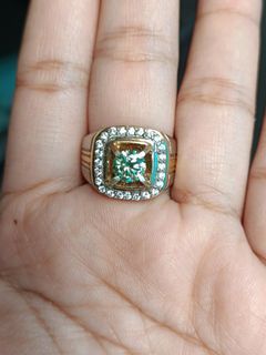 Cincin Berlian Moissanite Green VVS1 9 angka