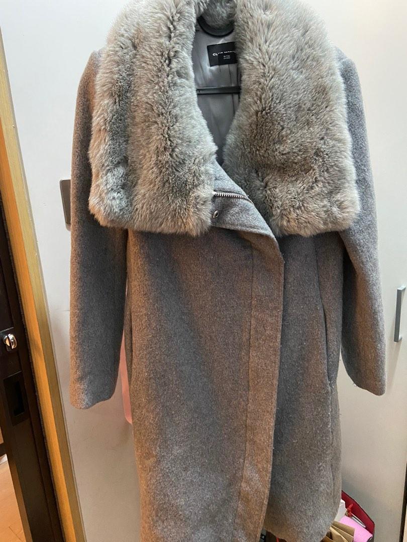 Club Monaco Evangah wool coat with faux fur collar size S Carousell