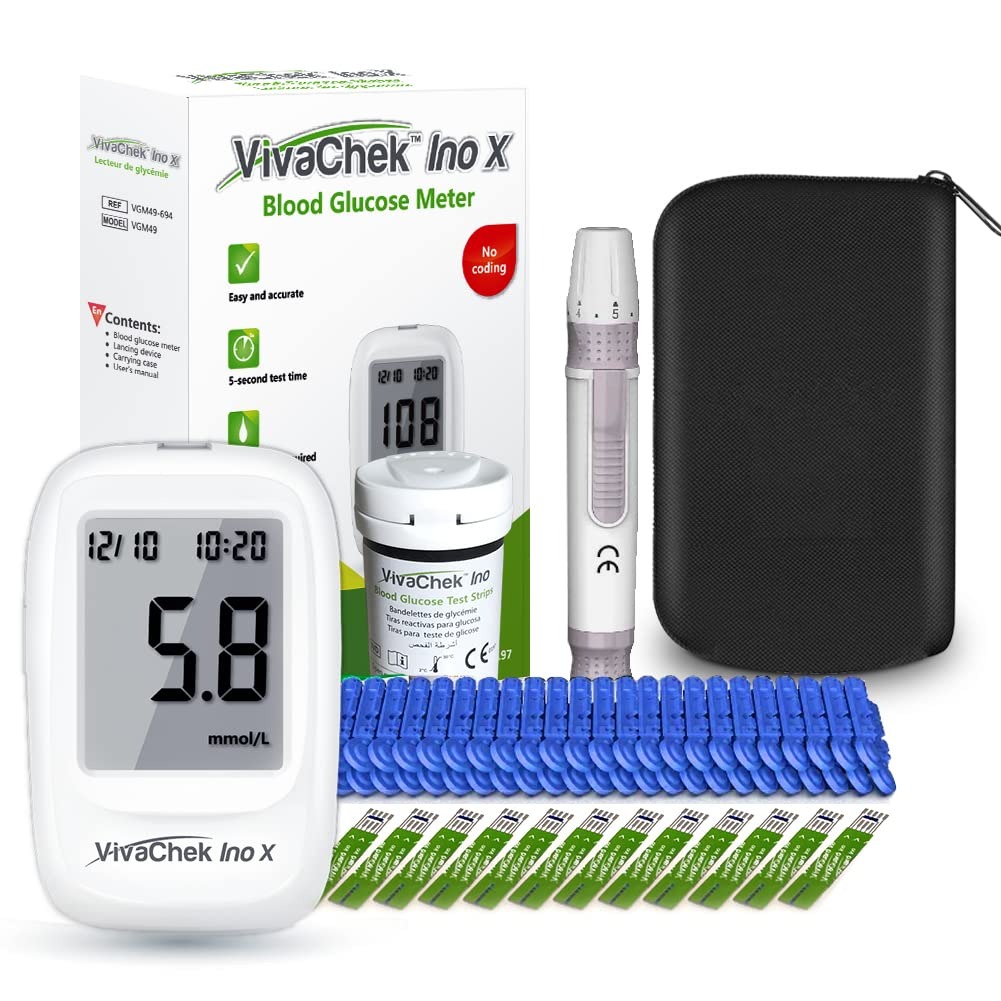 Diabete Test Kit, Blood Sugar Tester with Ketone and Hypo Warning, 5