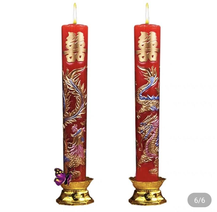 Dragon Phoenix candle for Chinese wedding, Hobbies & Toys, Memorabilia