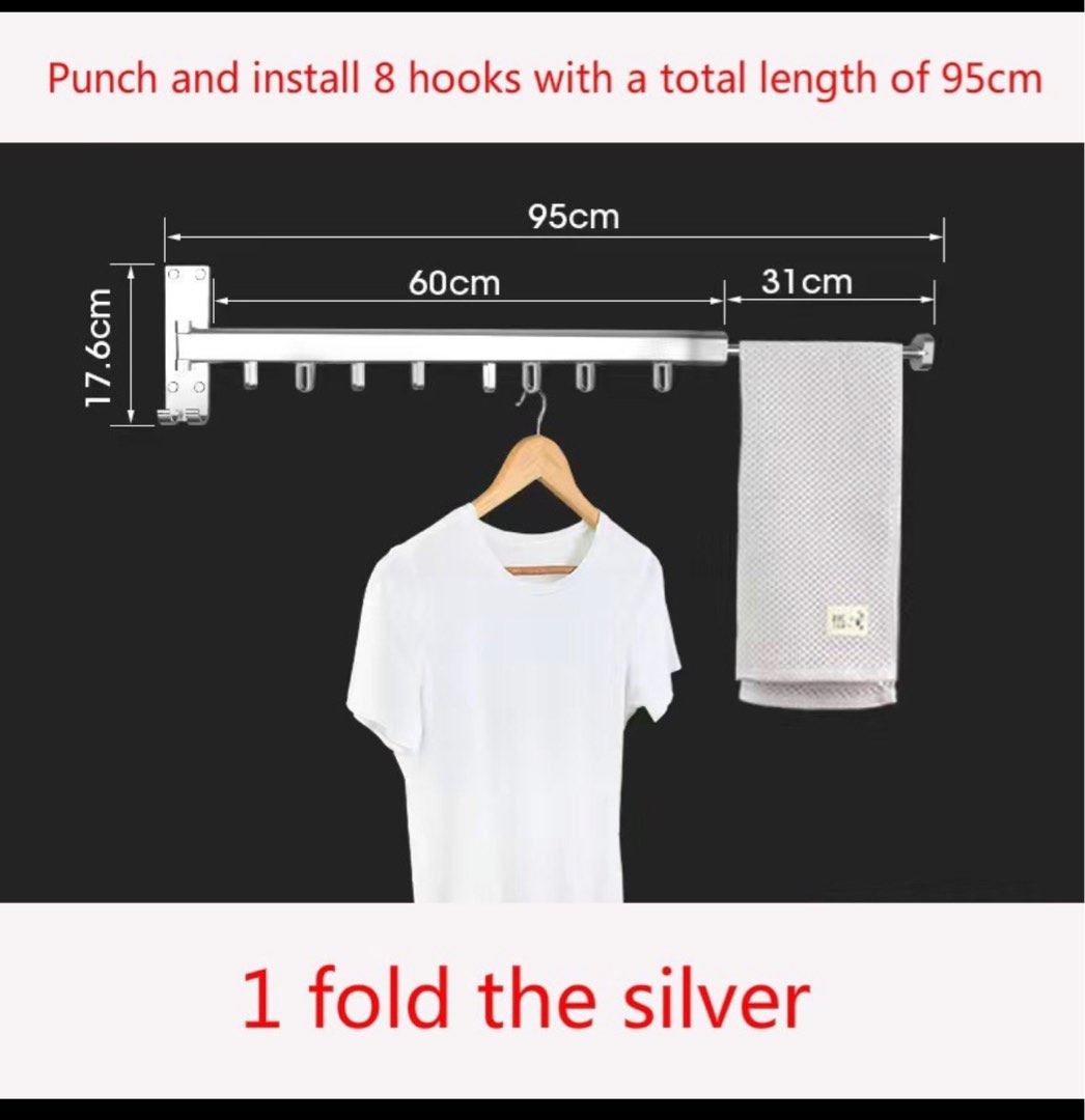 Extendable Wall clothes hanger rack, Furniture & Home Living, Home