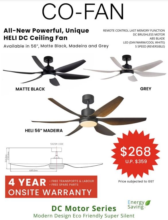 Fanco ELite/Keno/Girasol Ceiling Fan (Free Delivery) (PM for Group Buy