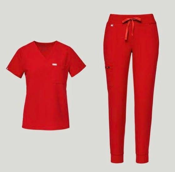 FIGS SCRUBS (Category: Activewear) located in Manila. Submitted by agentus (Listing ID 1194434041, Image 3). Description: FIGS SCRUBS- Authentic from USA ON HAND ready to ship sold as set Catarina One -Pocket Scrub top High waisted Zamora - Jogger Scrub pants RED (color)- Top - Small Pants- Small petite PM for more details..