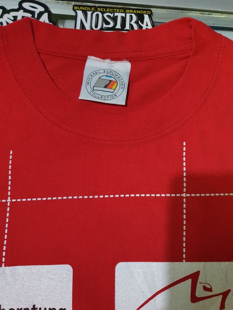 T-shirt Vintage Michael Schumacher Formule 1 Années 90 – Rouge, Taille L, Très Bon état
