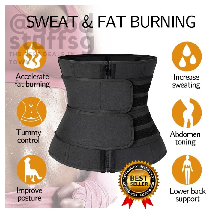 Neoprene sauna waist trainer corset sweat belt for women weight loss compression trimmer workout fitness top