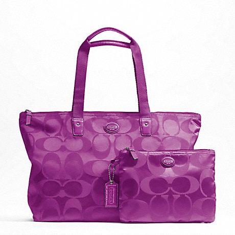GETAWAY SIGNATURE NYLON PACKABLE WEEKENDER COACH F77321 Luxury