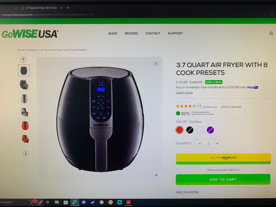 GoWise USA Airfryer (Top brands in the US), Furniture & Home Living
