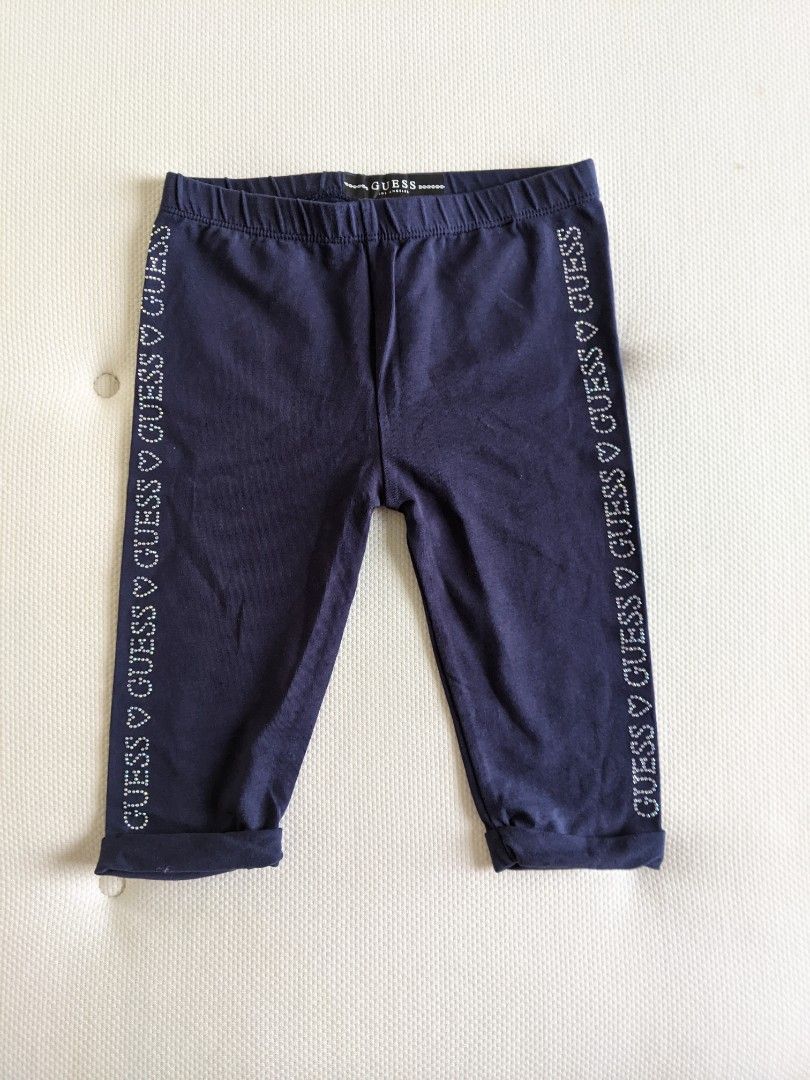 Guess Navy Blue Leggins with Crystal Letters, Babies & Kids, Babies