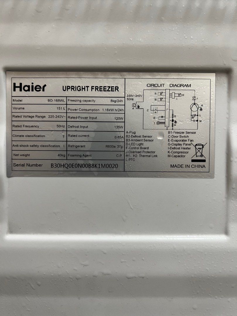 Haier Upright Freezer, TV & Home Appliances, Kitchen Appliances