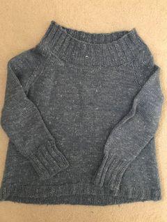 Hand knit blue marle jumper