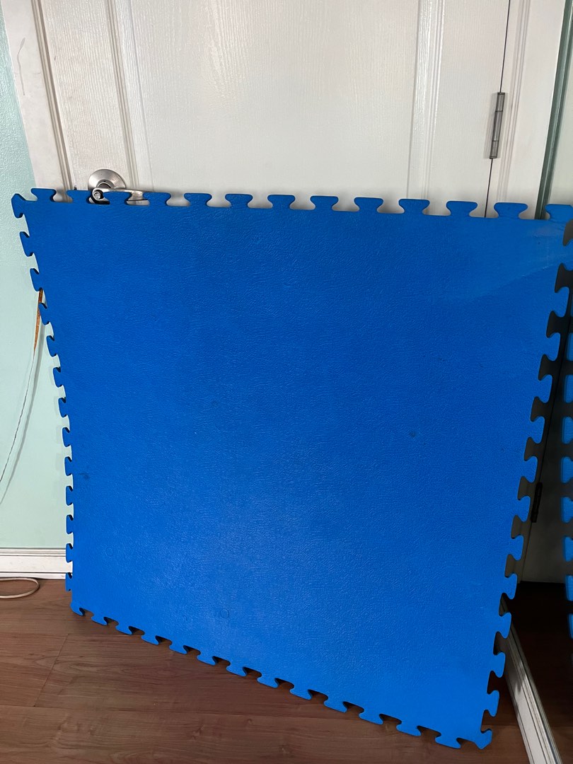 Heavy Duty 0.5inch Blue Rubber Mats for Gym (1x1m), Sports Equipment