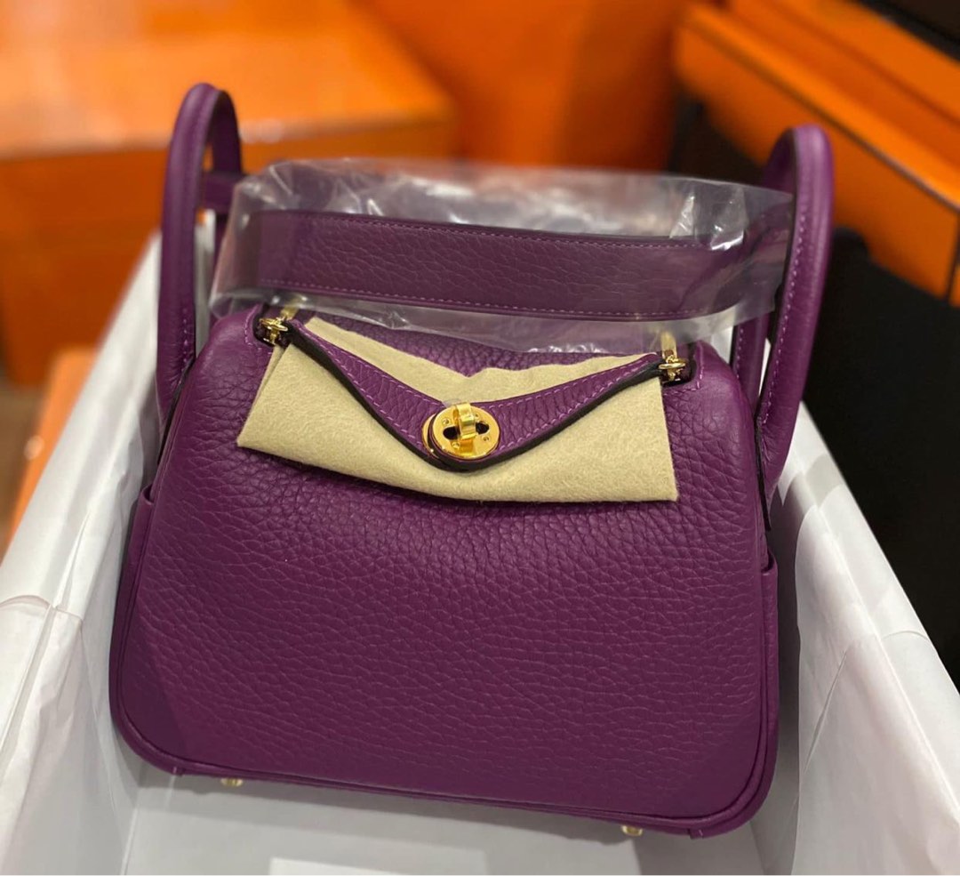 Hermes Mini Lindy Anemone, Luxury, Bags & Wallets on Carousell