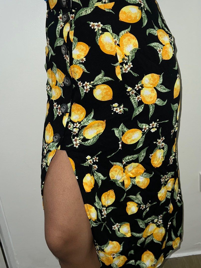 H&m lemon print skirt online