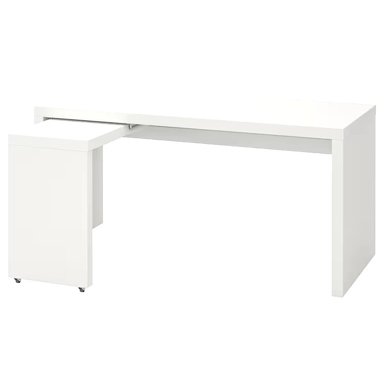 IKEA MALM Desk with pullout panel, white (NEW), Furniture & Home