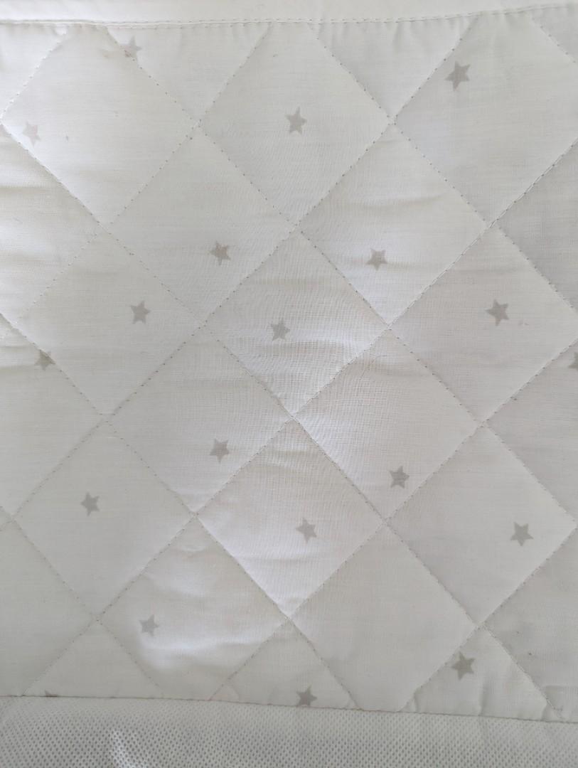 IKEA crib bumper white with grey stars, Babies & Kids, Baby Nursery