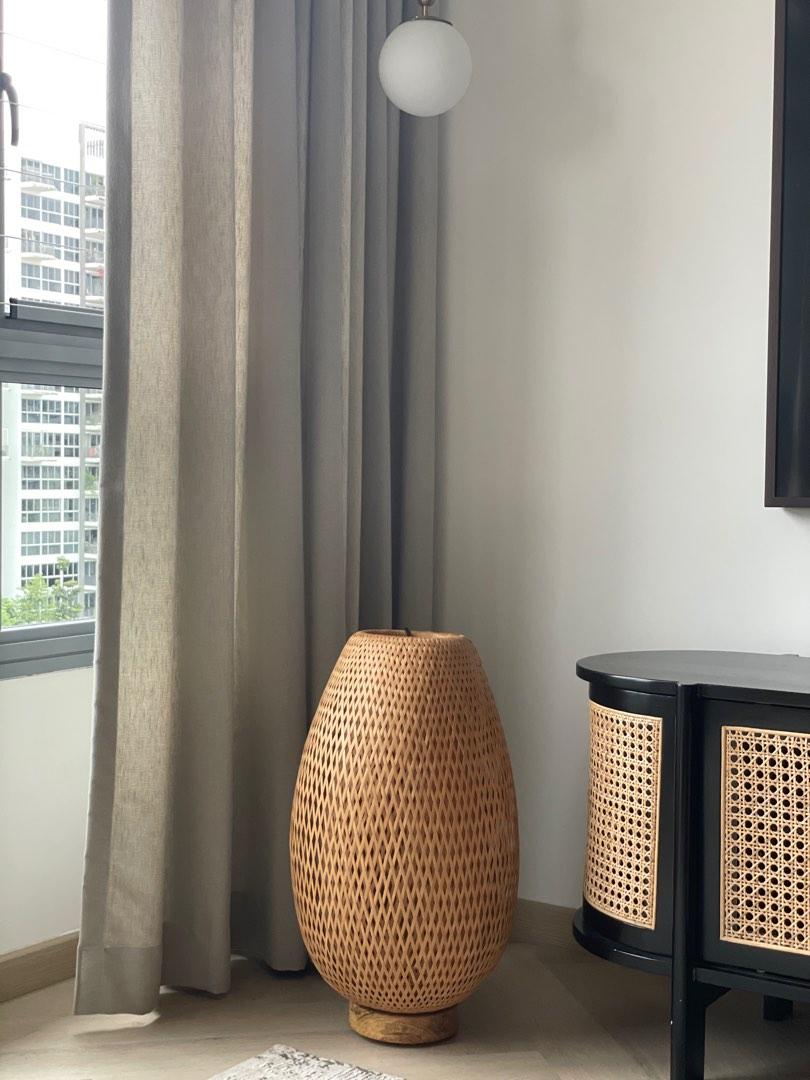 Ikea rattan shop floor lamp