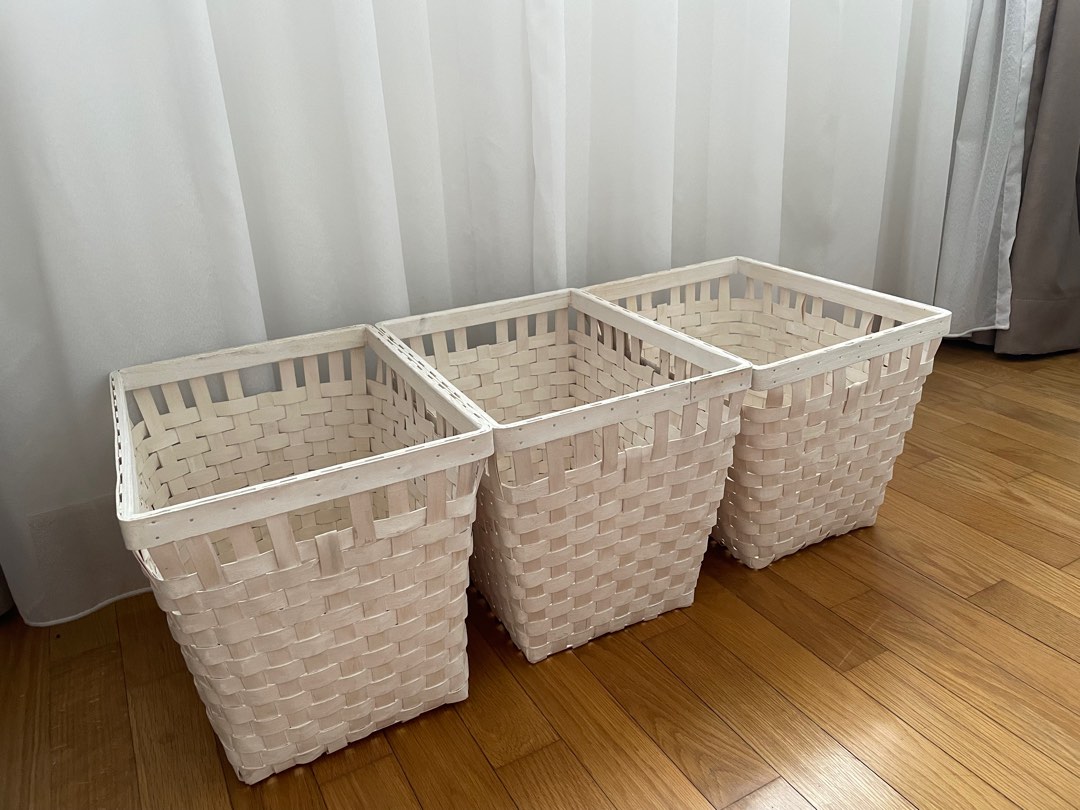 IKEA white storage baskets, Furniture & Home Living, Home Improvement