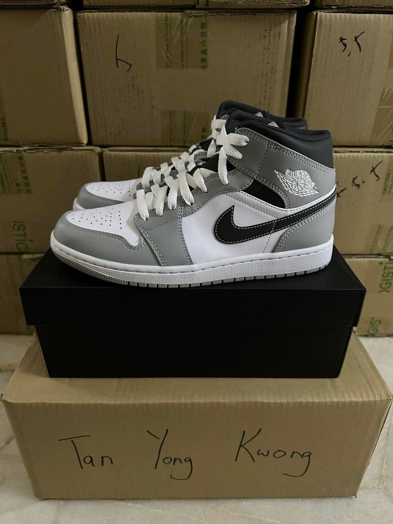 Nike Air Jordan 1 Mid Light Smoke Grey Anthracite UK6.5 7 7.5 8 11