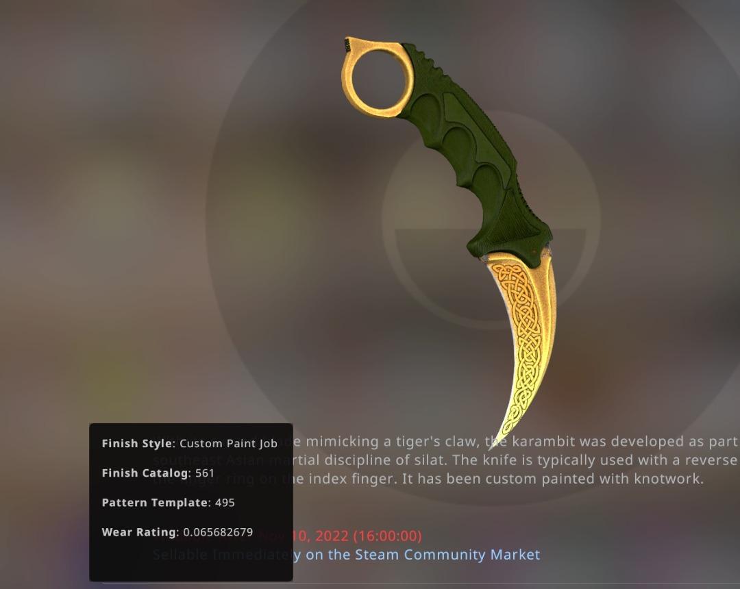 Karambit lore Knife CSGO SKINS KNIVES (FN), Video Gaming, Gaming