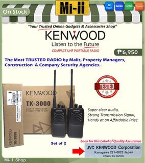 KENWOOD Walkie Talkie Handheld Radio TK-3000