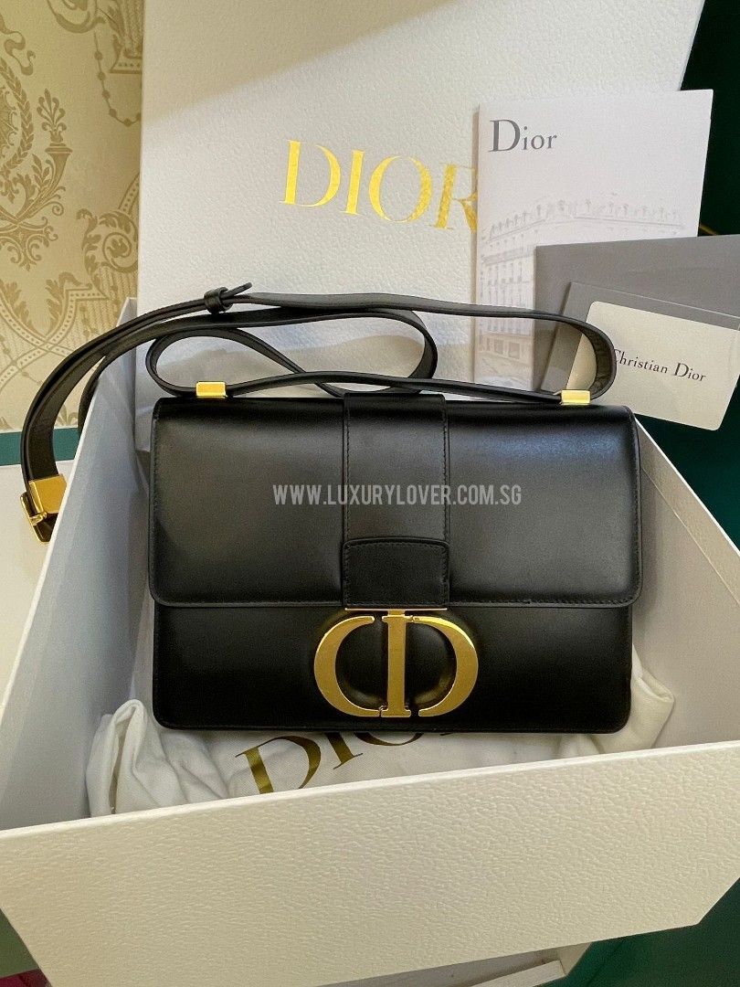 30 montaigne box leather crossbody bag Dior Black in Leather - 31672335