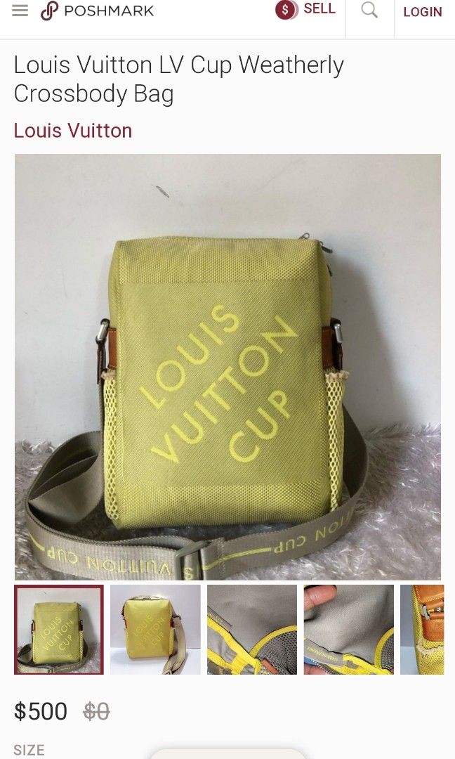 Louis Vuitton LV Cup Lime Green Damier Geant Danube Weatherly Crossbody Bag