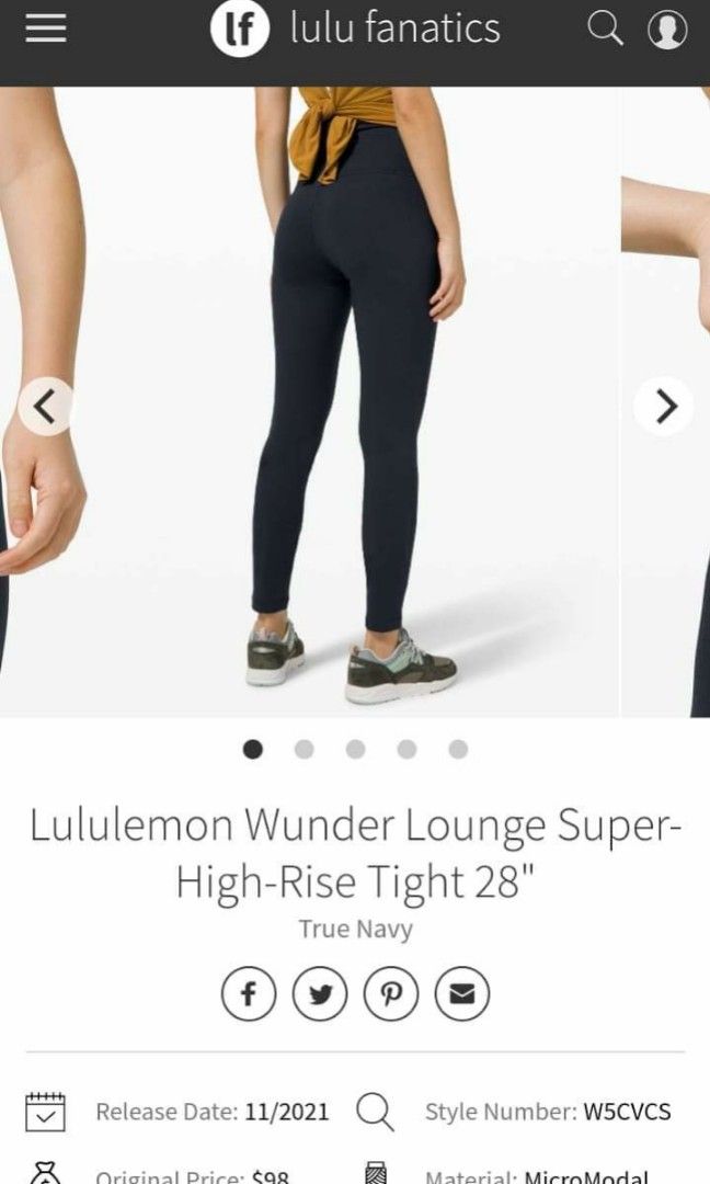 Lululemon Wunder Lounge Super-High-Rise Tight 28 - True Navy