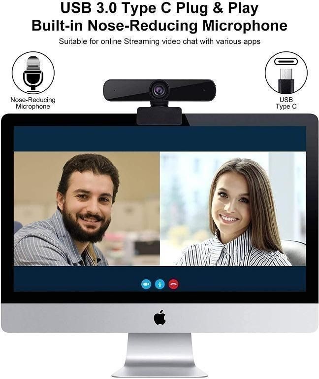 V30 1080p Webcam with Microphone & Ring Light Plug and Play Webcam  Streaming Webcam USB Webcam for PC Desktop Mac Zoom Skype