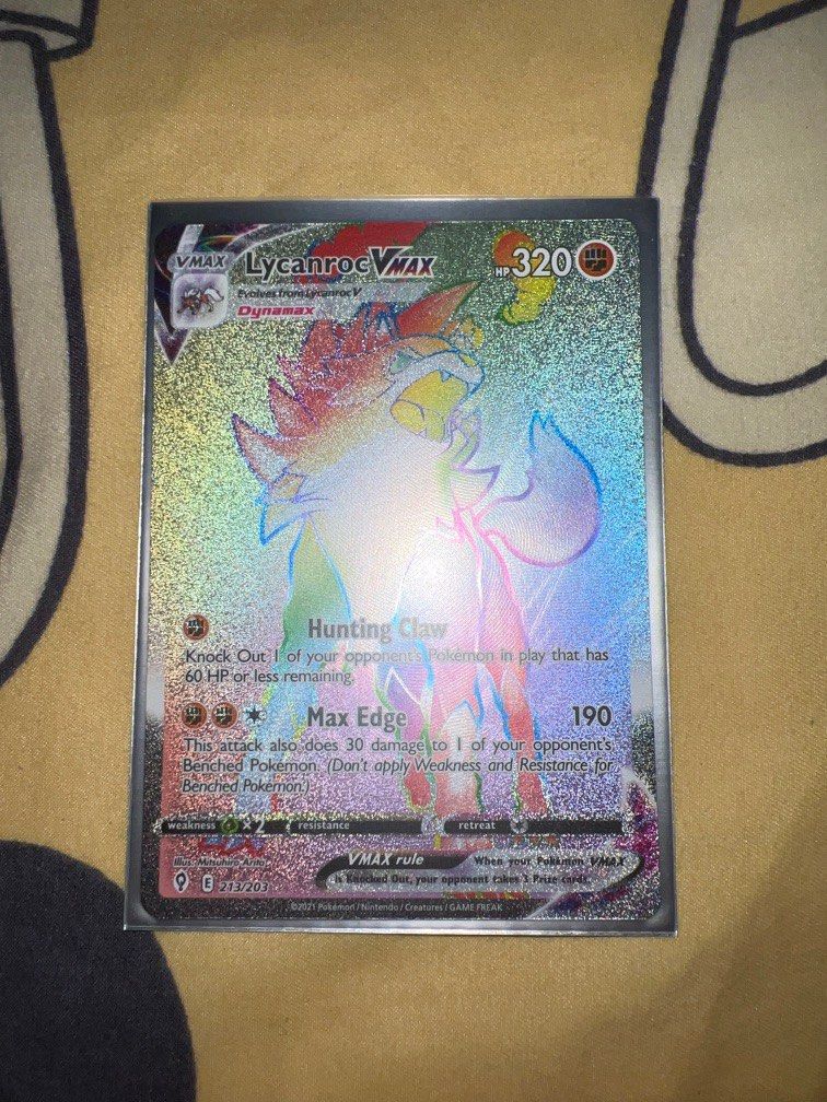 Lycanroc Vmax rainbow rare, Hobbies & Toys, Toys & Games on Carousell